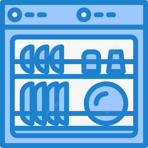 洗碗机家用电器12蓝色图标svg_新图网 https://ixintu.com 家用电器 洗碗机 蓝色