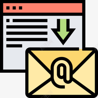 电子邮件数字营销107线性颜色图标图标
