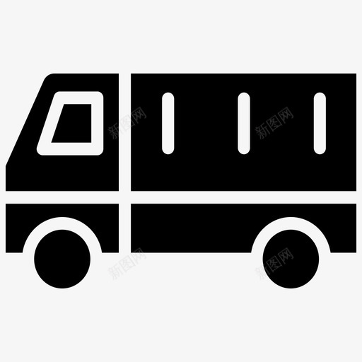 公共汽车卡车物流2blackfill图标svg_新图网 https://ixintu.com 公共汽车 卡车 物流2blackfill