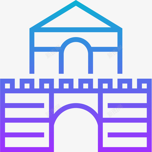玩具城堡玩具16渐变图标svg_新图网 https://ixintu.com 城堡 渐变 玩具