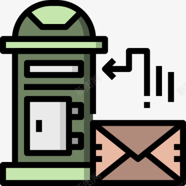 邮政信箱3线颜色图标图标