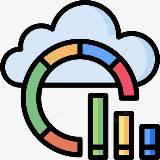 报告云技术14线性颜色图标svg_新图网 https://ixintu.com 云技术14 报告 线性颜色