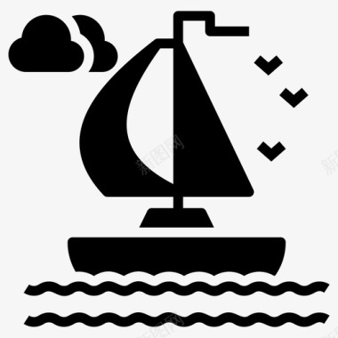 远洋帆船快船帆船图标图标