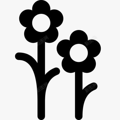 花草自然图标svg_新图网 https://ixintu.com 公园 杂草 简单的植物 自然 花 草