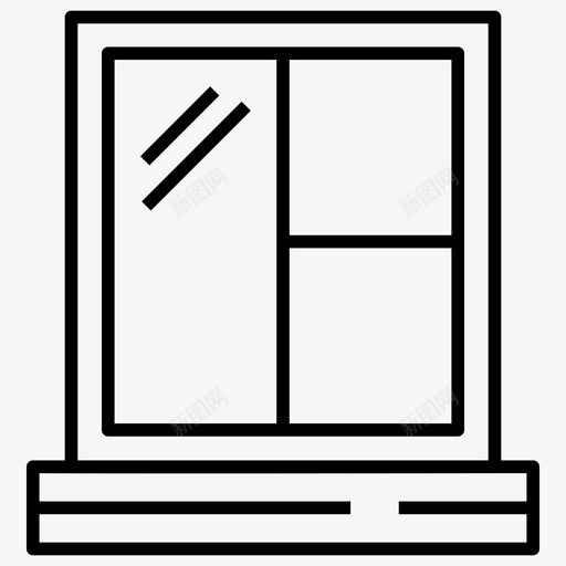 房间窗户百叶窗房间内部图标svg_新图网 https://ixintu.com 家庭改善线向量图标集 房间内部 房间窗户 百叶窗 窗户玻璃