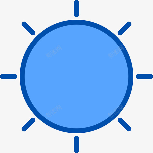太阳186号天气蓝色图标svg_新图网 https://ixintu.com 186号天气 太阳 蓝色
