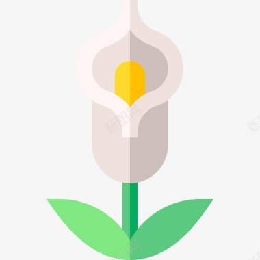 马蹄莲花和植物3扁平图标图标
