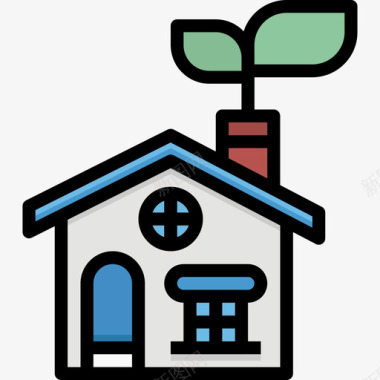 房屋9月能源4号线性颜色图标图标