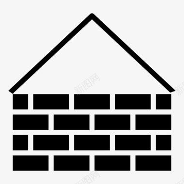 建筑房屋砖墙建筑图标图标