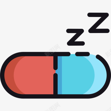 医疗保健睡眠8线性颜色图标图标