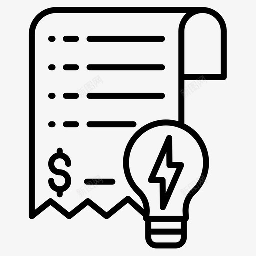 账单能源电力图标svg_新图网 https://ixintu.com 收据 电力 能源 账单