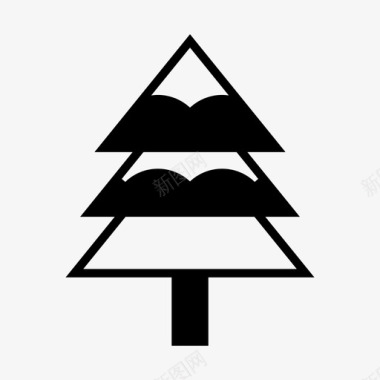 松树圣诞树森林图标图标