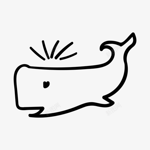 爱鲸手绘海洋图标svg_新图网 https://ixintu.com 异想天开 手绘 海洋 海洋生物 爱鲸 素描