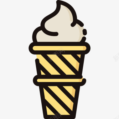 冰淇淋电影院80线性颜色图标图标