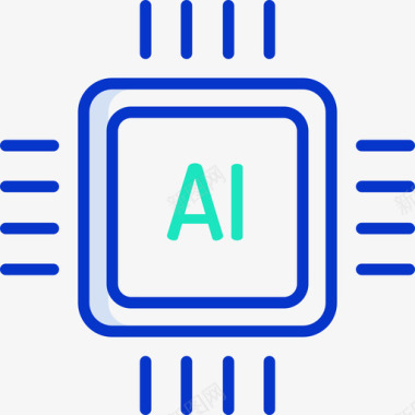 芯片人工智能50轮廓颜色图标图标