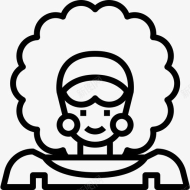 AfroAvatar71线性图标图标