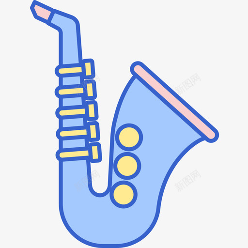 萨克斯管音乐105线性颜色图标svg_新图网 https://ixintu.com 线性 萨克斯管 音乐 颜色