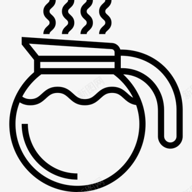 咖啡壶咖啡61线性图标图标