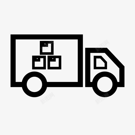 卡车汽车箱货物图标svg_新图网 https://ixintu.com 仓库 包装 卡车 图标 汽车 货物 车箱