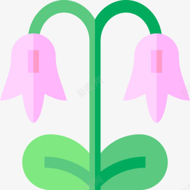 水仙花花和植物3扁平图标图标