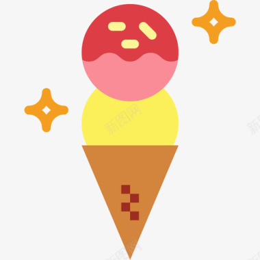 冰淇淋音乐节32平淡图标图标