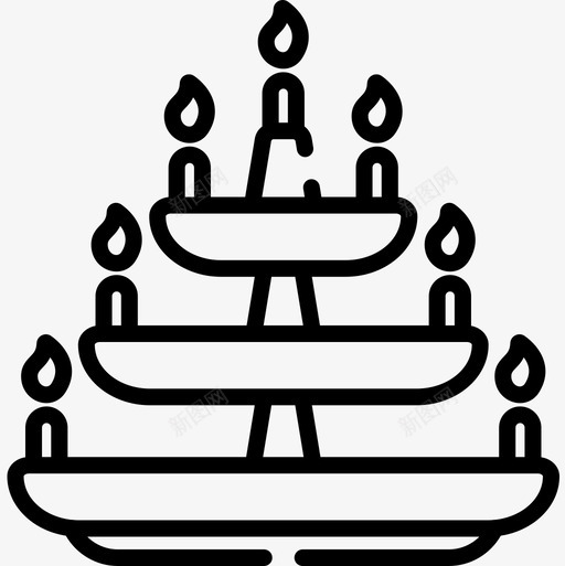 CandelbraDiwali3线性图标svg_新图网 https://ixintu.com Candelbra Diwali 线性