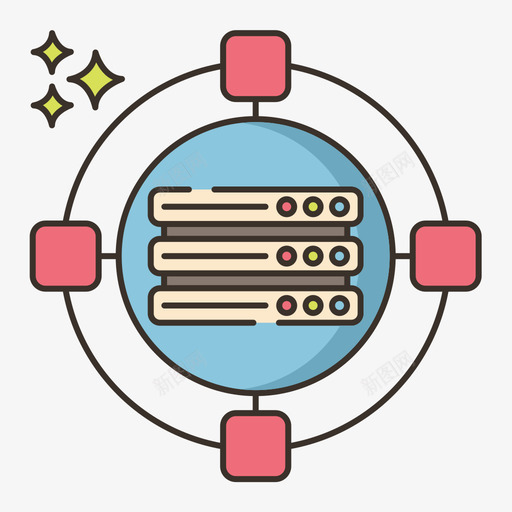 服务器数据分析12线性颜色图标svg_新图网 https://ixintu.com 数据分析 服务器 线性 颜色