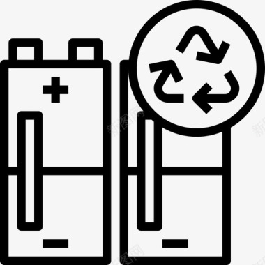 电池循环能源2线性图标图标