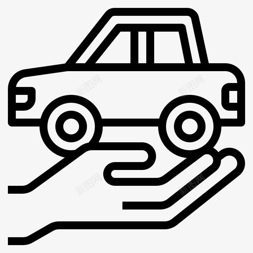 汽车保险保护图标svg_新图网 https://ixintu.com 保护 保险 安全 汽车 车辆