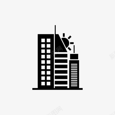 城市地区建筑物图标图标