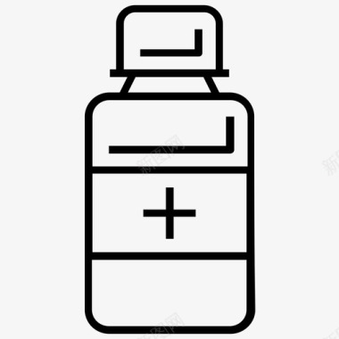 药丸罐药瓶药物图标图标
