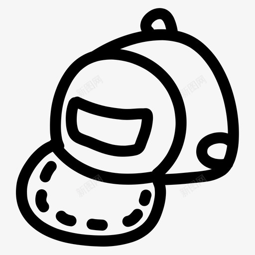 帽子棒球帽涂鸦图标svg_新图网 https://ixintu.com 帽子 手绘 时尚 棒球 涂鸦 衣服
