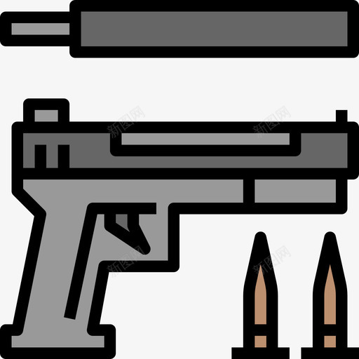 枪法律和正义13线性颜色图标svg_新图网 https://ixintu.com 枪 法律和正义13 线性颜色