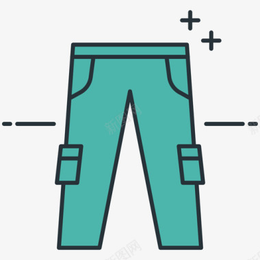 裤子battleroyale2线性颜色图标图标
