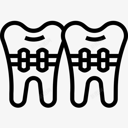 牙套牙列29线形图标svg_新图网 https://ixintu.com 牙列 牙套 线形