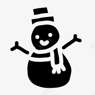 雪人圣诞节涂鸦图标图标