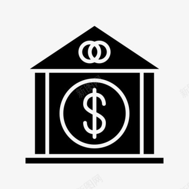 银行美元金融字形图标图标