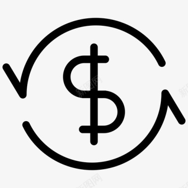 交换货币发送和接收金融图标图标