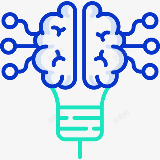 大脑人工智能50轮廓颜色图标svg_新图网 https://ixintu.com 人工智能 大脑 轮廓 颜色