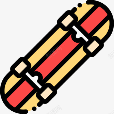 滑板极限运动19线性颜色图标图标