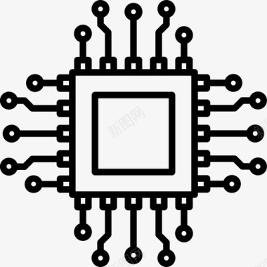 微芯片电路板电路图标图标