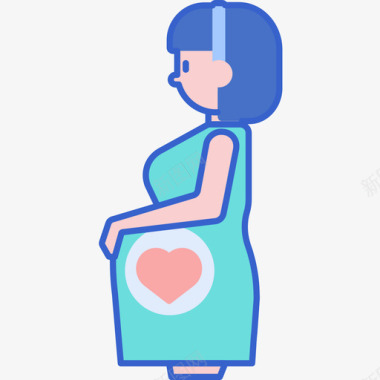 怀孕健康50线性颜色图标图标