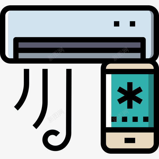 空调互联网10线颜色图标svg_新图网 https://ixintu.com 互联网10 空调 线颜色