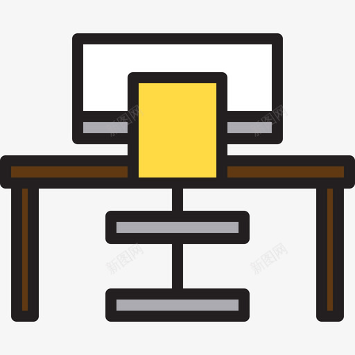 桌面家具33线性颜色图标svg_新图网 https://ixintu.com 家具 桌面 线性 颜色