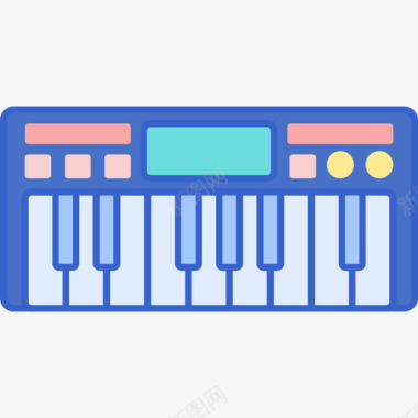 电钢琴音乐105线性颜色图标图标
