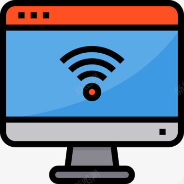 Wifi网站和windows界面5线性颜色图标图标