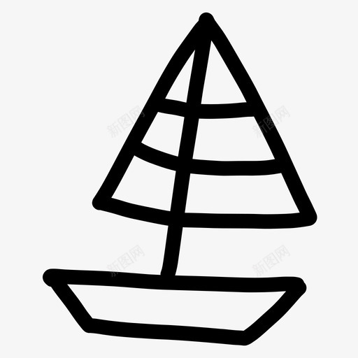 船涂鸦手绘图标svg_新图网 https://ixintu.com 帆船 手绘 海滩 涂鸦 运输