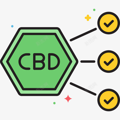 CbdCbd油线性颜色图标svg_新图网 https://ixintu.com Cbd 线性 颜色