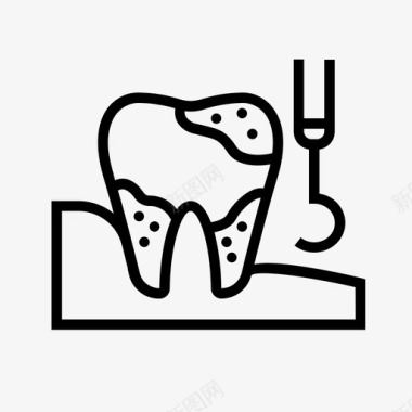 牙齿卫生牙菌斑牙齿护理牙齿治疗图标图标