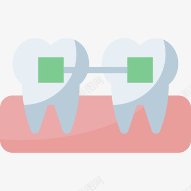 牙套牙科护理21扁平图标图标